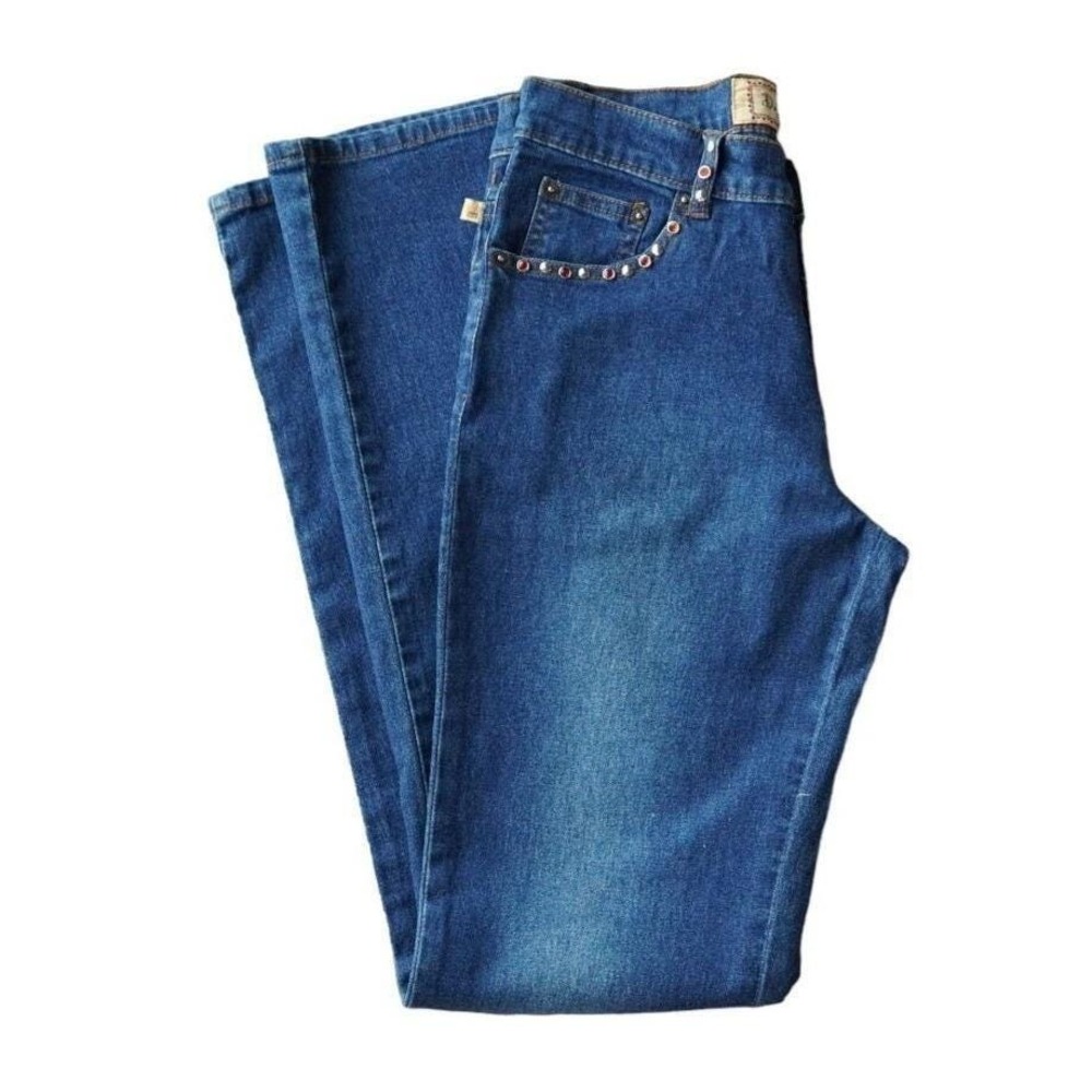 Desert Diva Jeans‎ Women Size 5 Blue Vintage Rhinestone Studded Sherry Holt